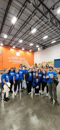 King students sorting food at the Atlanta Community Food Bank